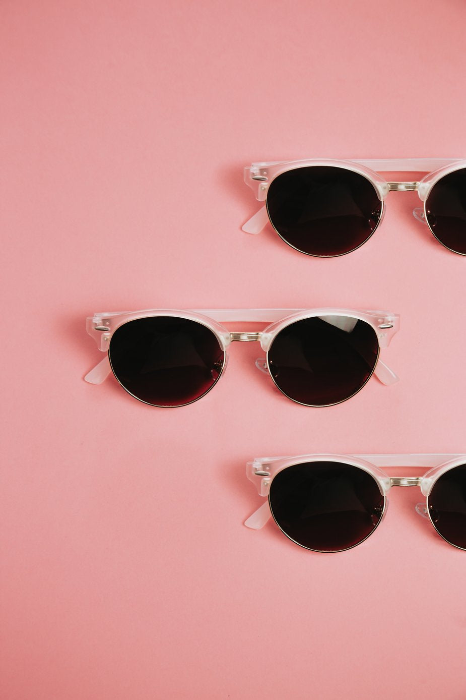 Pink Frame Round Sunglasses