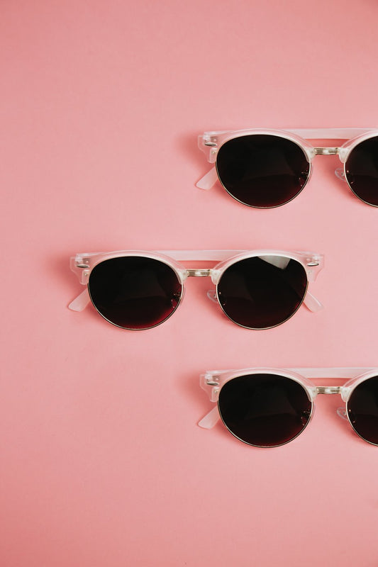 Pink Frame Round Sunglasses